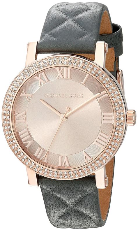 Michael Kors Norie Rose Dial Grey Leather Ladies Watch MK2619